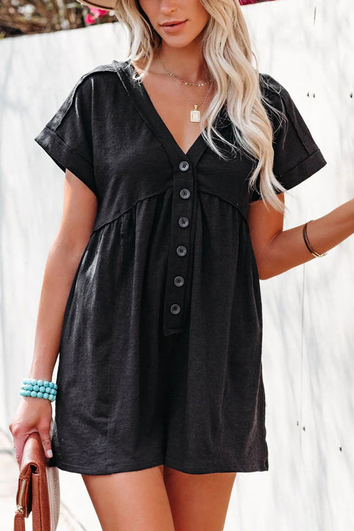Chicer Business Kurzer Jumpsuit mit Kurzen Ärmeln