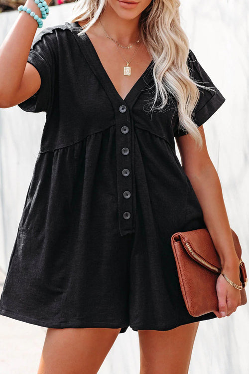 Chicer Business Kurzer Jumpsuit mit Kurzen Ärmeln