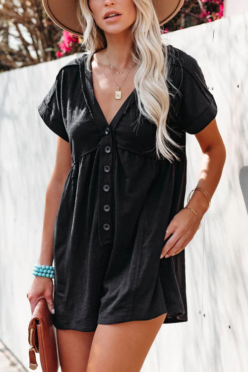 Chicer Business Kurzer Jumpsuit mit Kurzen Ärmeln