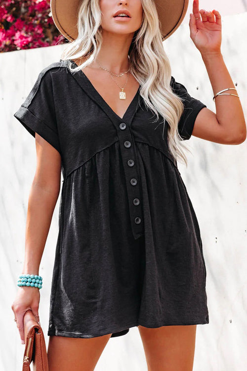Chicer Business Kurzer Jumpsuit mit Kurzen Ärmeln