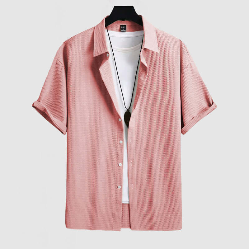 Herren Waffelstrick Hemd - Elegant & Komfortabel