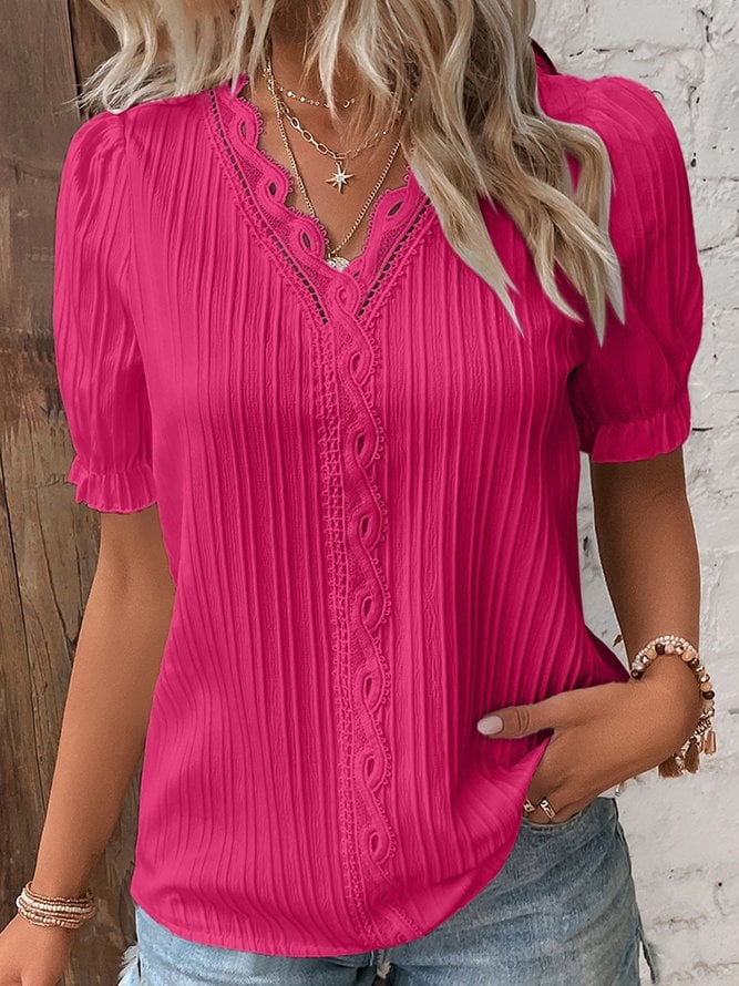 Leichte Sommerbluse Damen Atmungsaktiv Elegant Kurzarm – Victoria