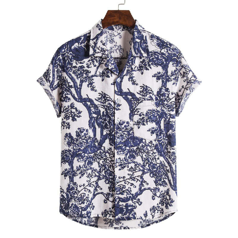 Stylisches Herren Kurzarmhemd mit Blumenmuster