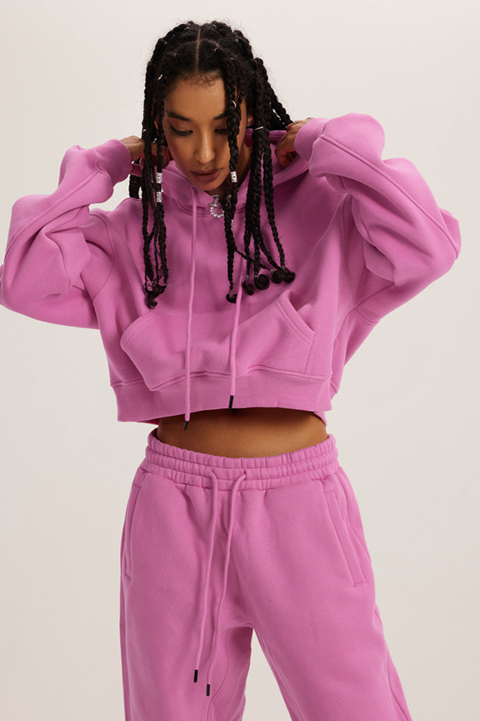 Retro Kapuzenpullover Crop Top Sweatshirt