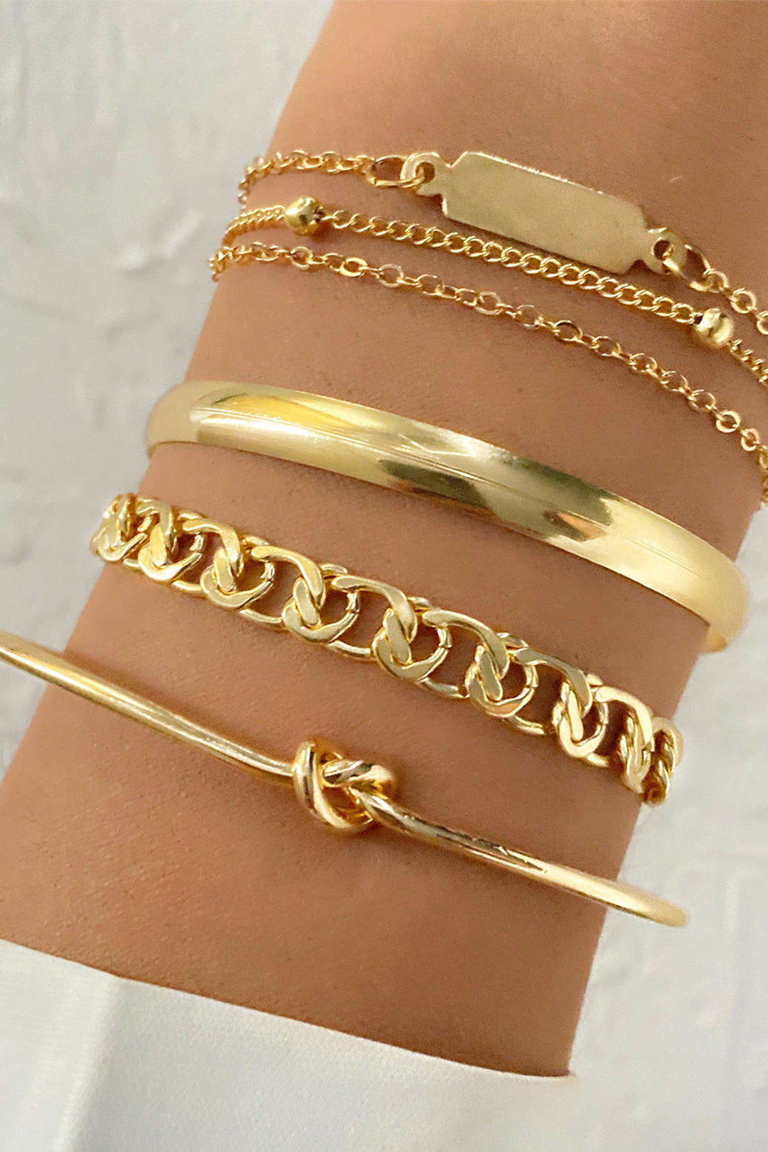 4-TEILIGES KETTENARMBAND-SET