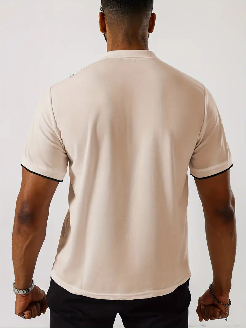Herren Polo-Shirt mit vertikalem Retro-Streifenmuster