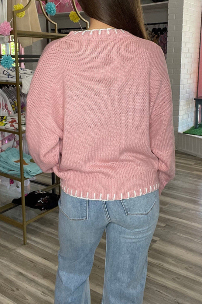 Übergroßer Pullover mit Schleifen-Print