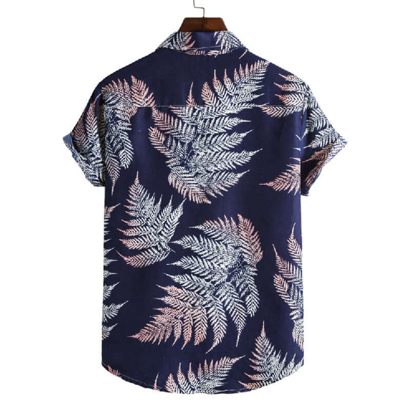 Herren Kurzarm-Hemd mit Blumenmuster