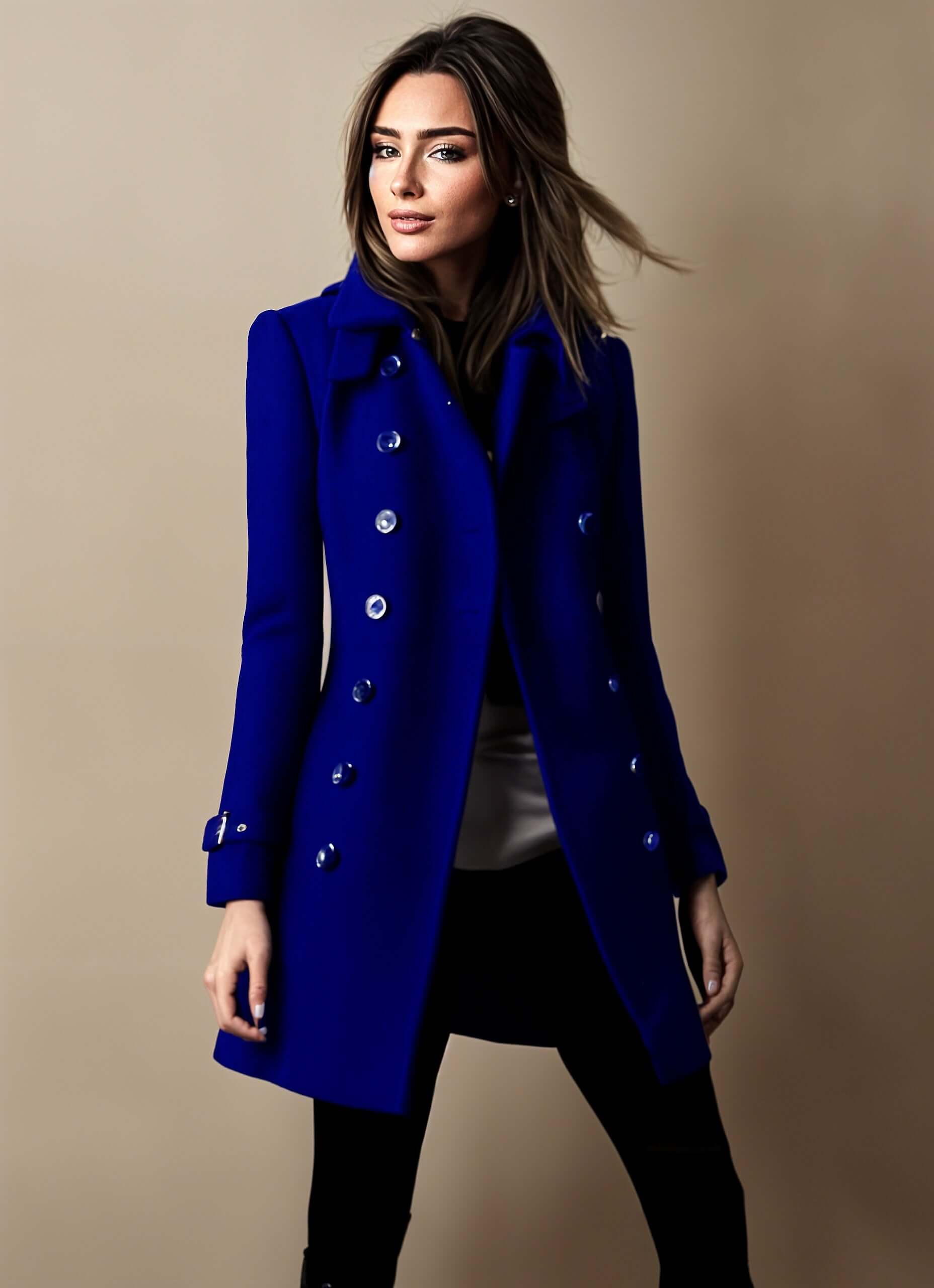 Eleganter Damen Wintermantel mit Knopfleiste