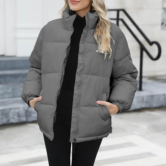 Gefütterte Damen Winterjacke mit Kapuze