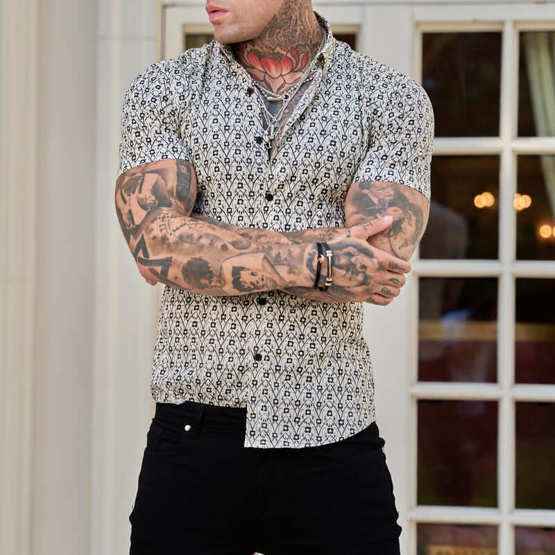 Slim-Fit Herrenhemd mit Print
