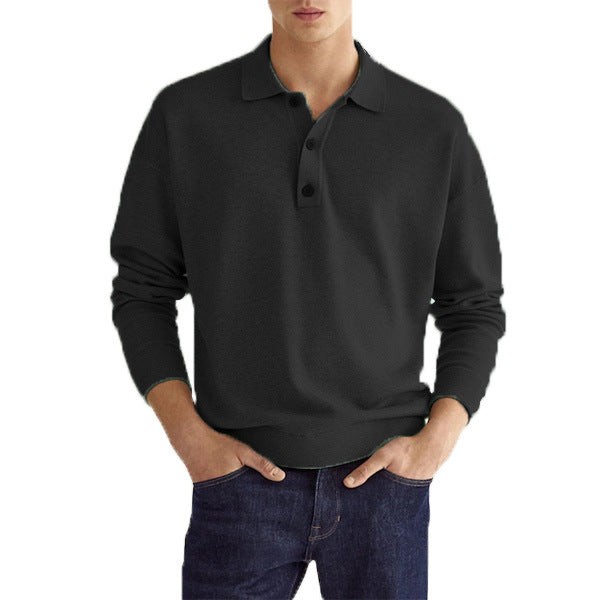 Langarm-Poloshirt für Herren mit weichem Stoff – Kai