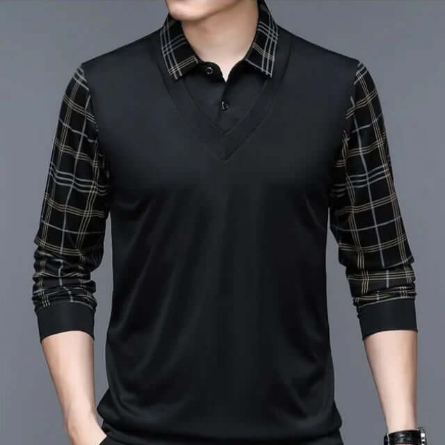 Klassisches Herren Langarm Poloshirt