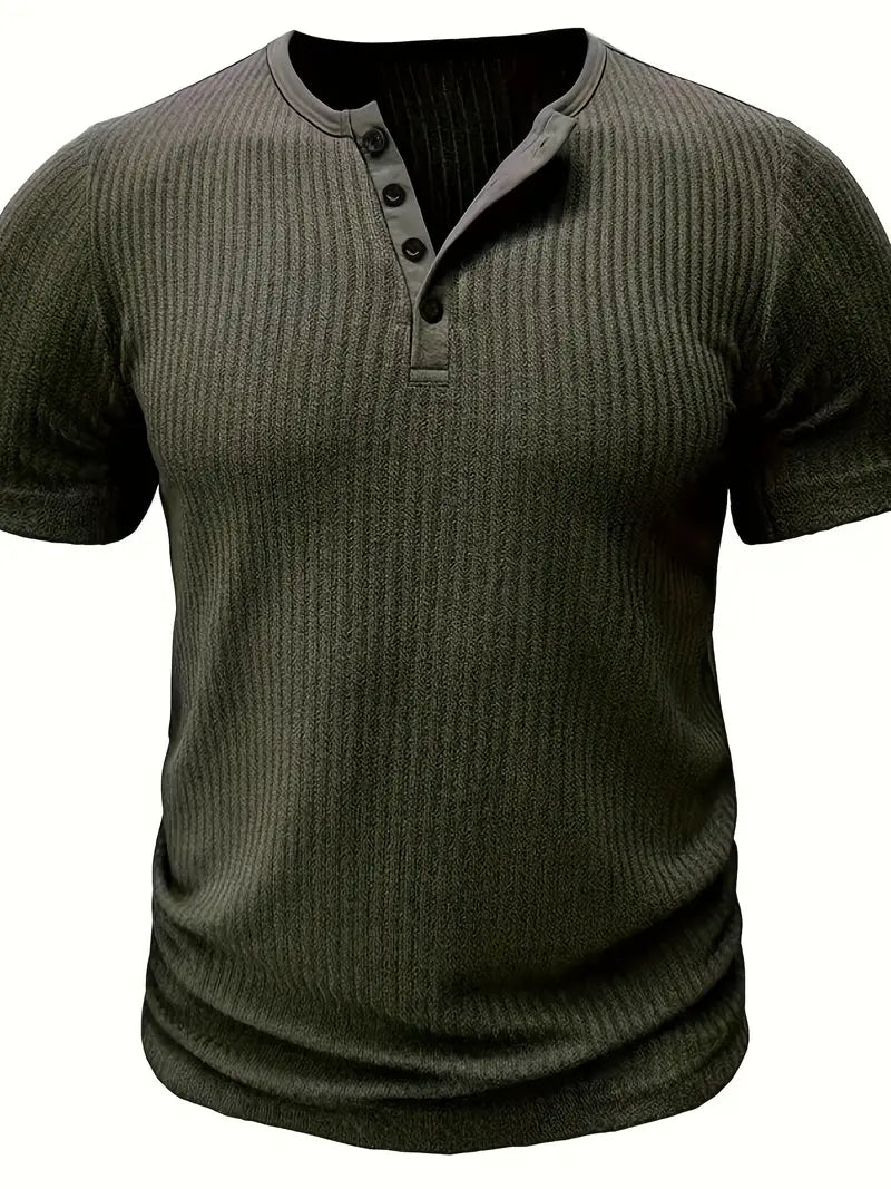 Henley Shirt Herren Kurzarm Elegant Bequem – Silvano