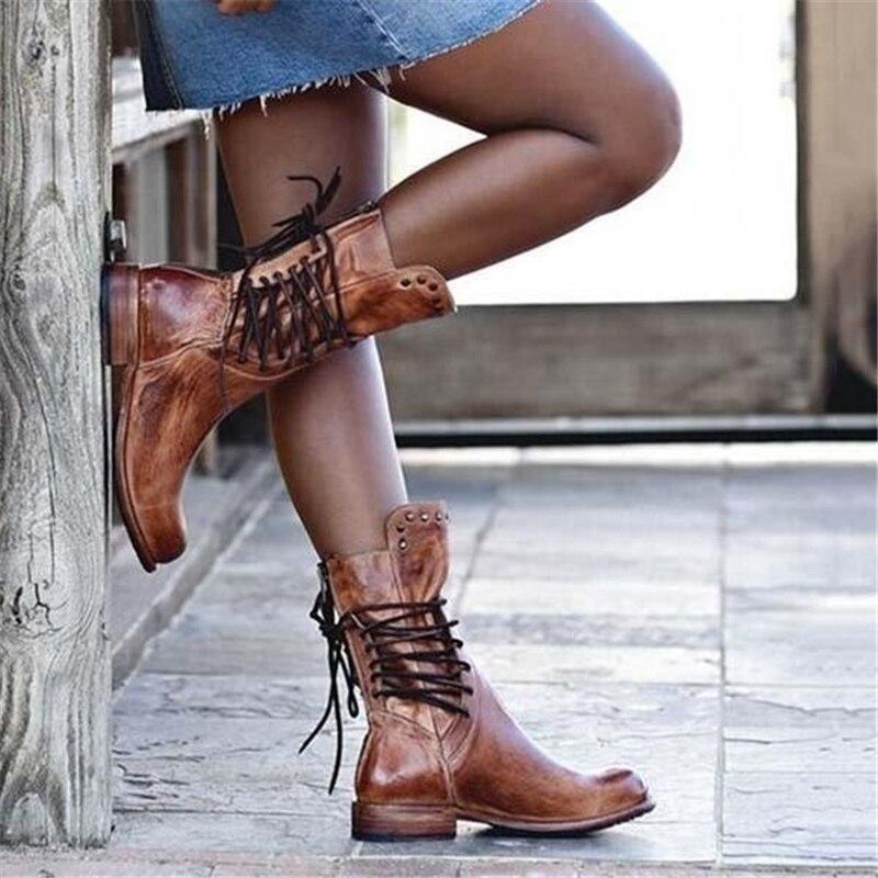 Dorothea™ - Lederstiefel mit Schnürsenkeln