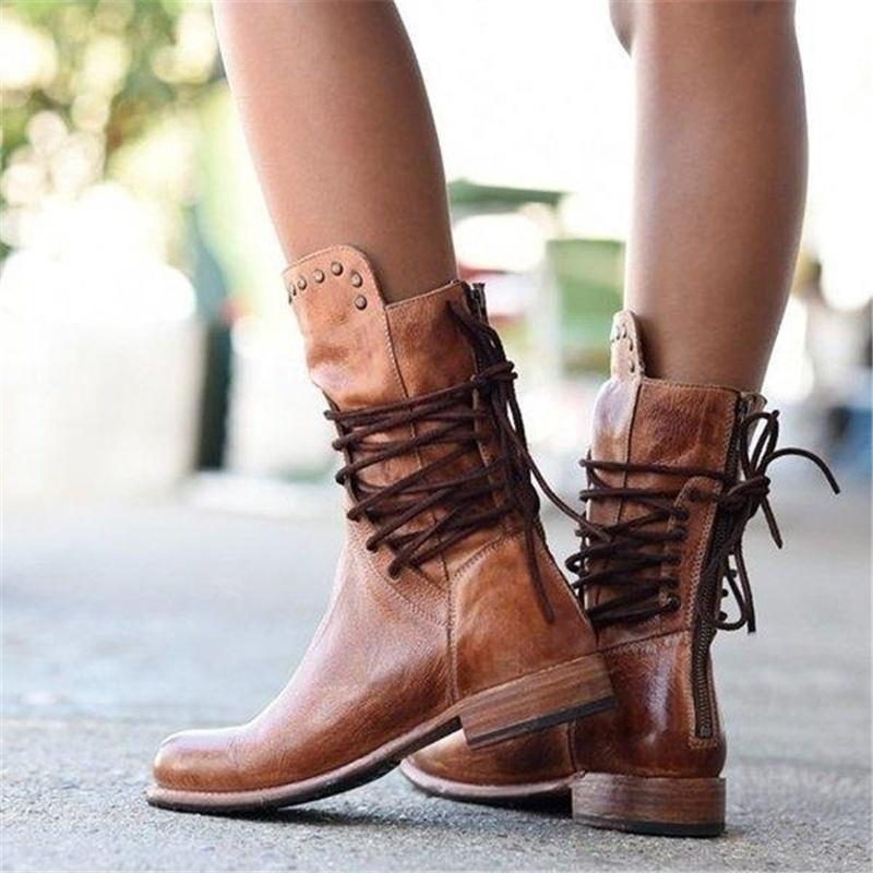 Dorothea™ - Lederstiefel mit Schnürsenkeln