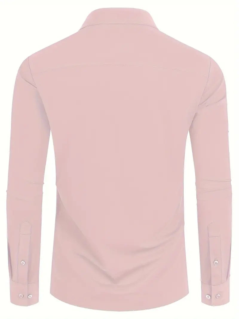 Schwarzes Herrenhemd Elegant Slim Langarm – Alviro