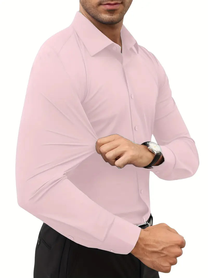 Schwarzes Herrenhemd Elegant Slim Langarm – Alviro