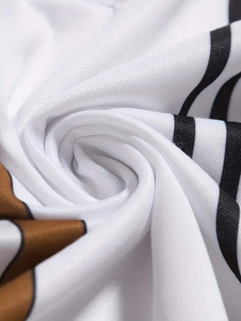 Herren Polo-Shirt mit vertikalem Retro-Streifenmuster