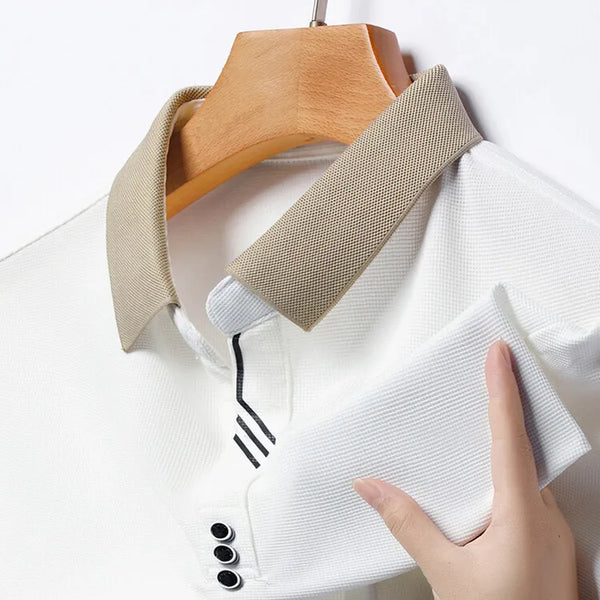 Herren Poloshirt aus Waffelstrick für Freizeit und Büro – Marco