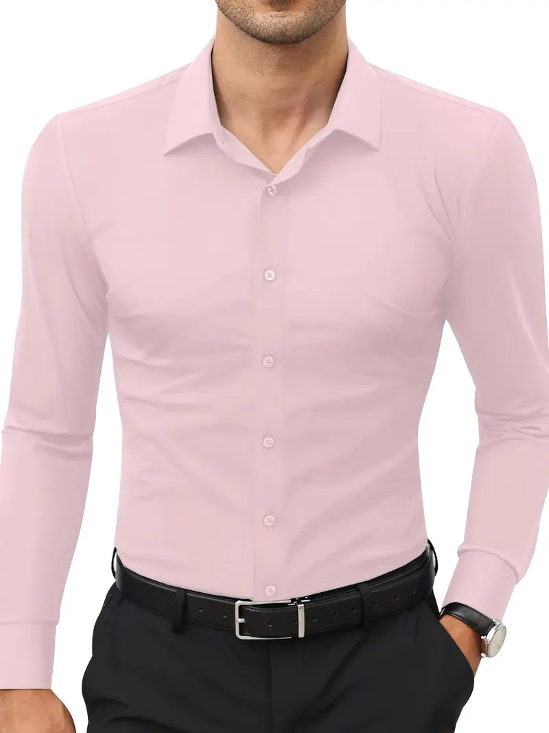 Schwarzes Herrenhemd Elegant Slim Langarm – Alviro