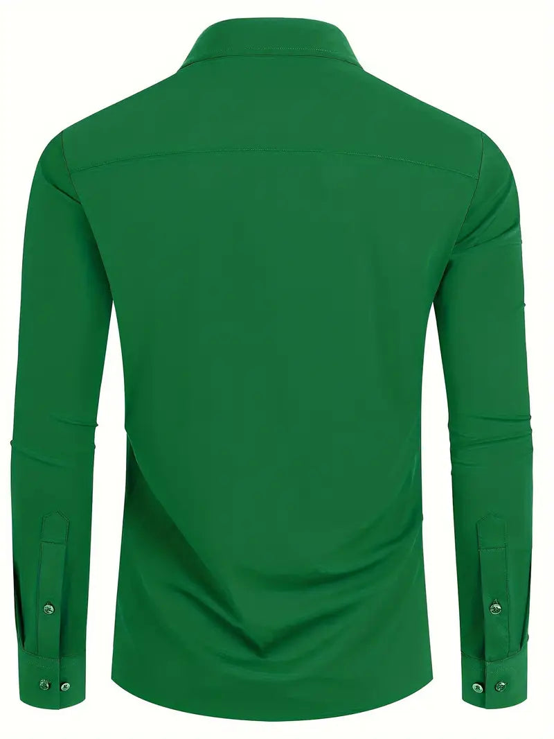 Schwarzes Herrenhemd Elegant Slim Langarm – Alviro