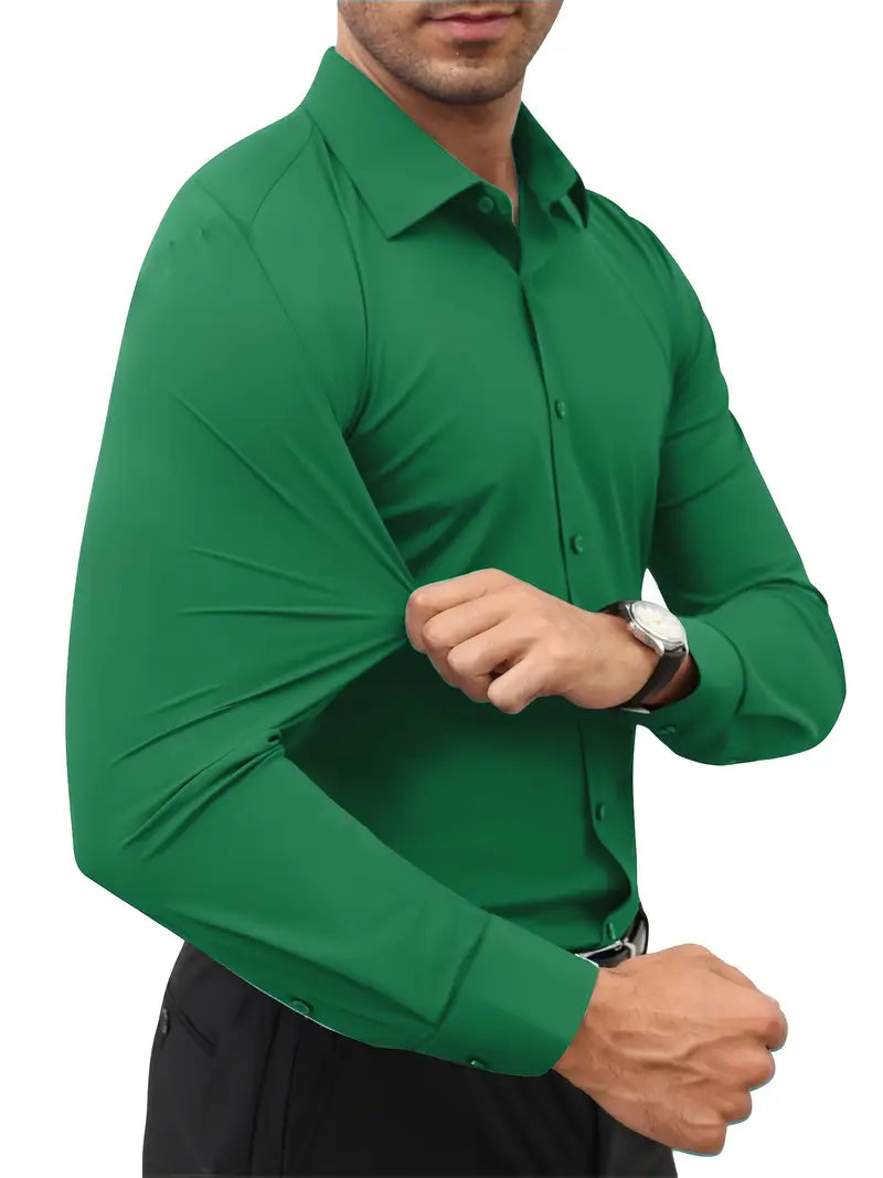 Schwarzes Herrenhemd Elegant Slim Langarm – Alviro