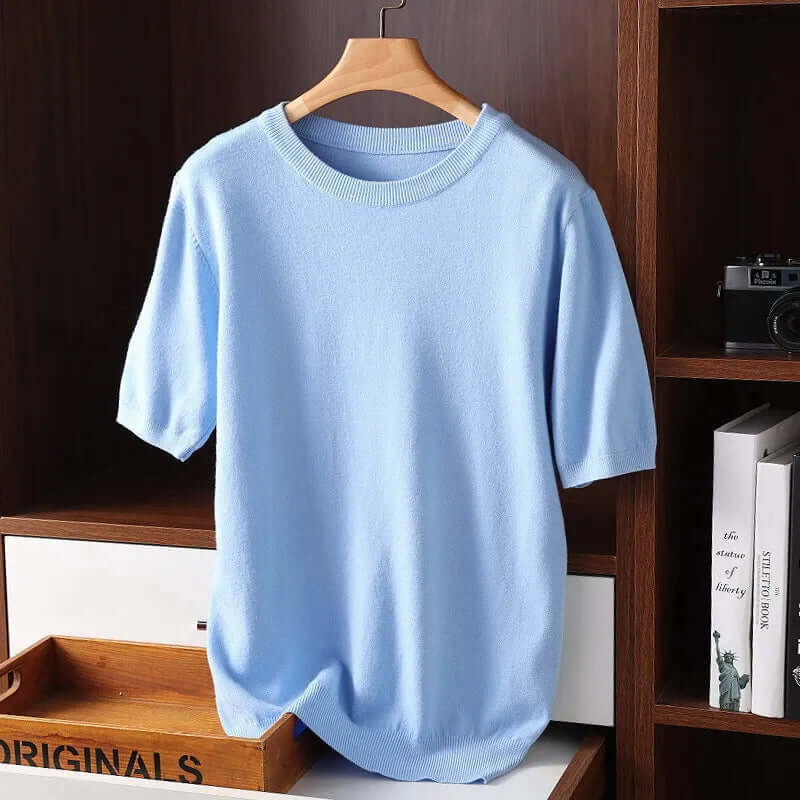 Herren Kaschmir T-Shirt, Rundhals, Weich