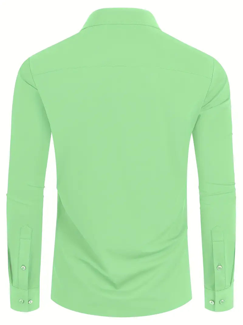 Schwarzes Herrenhemd Elegant Slim Langarm – Alviro