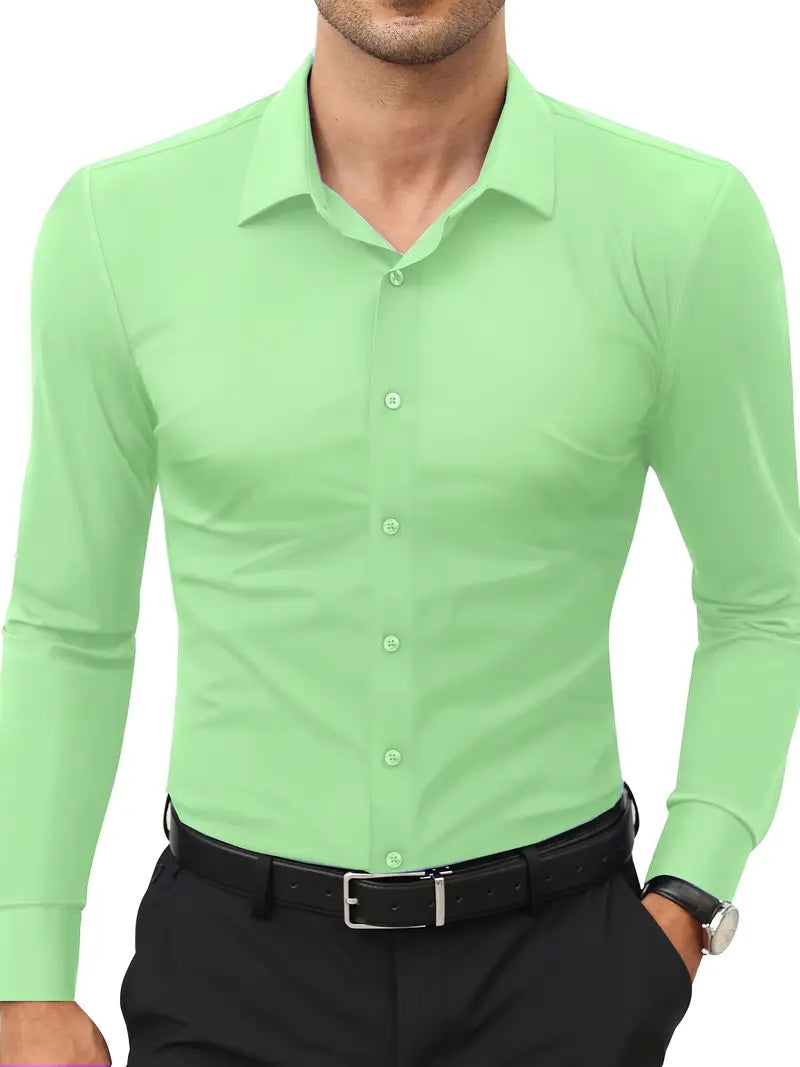 Schwarzes Herrenhemd Elegant Slim Langarm – Alviro