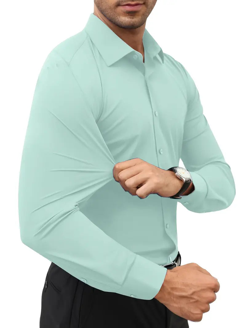 Schwarzes Herrenhemd Elegant Slim Langarm – Alviro