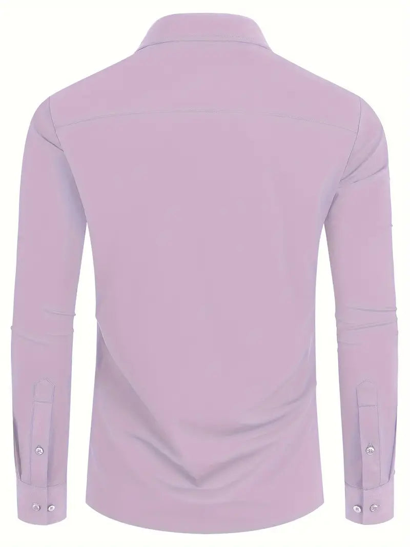Schwarzes Herrenhemd Elegant Slim Langarm – Alviro