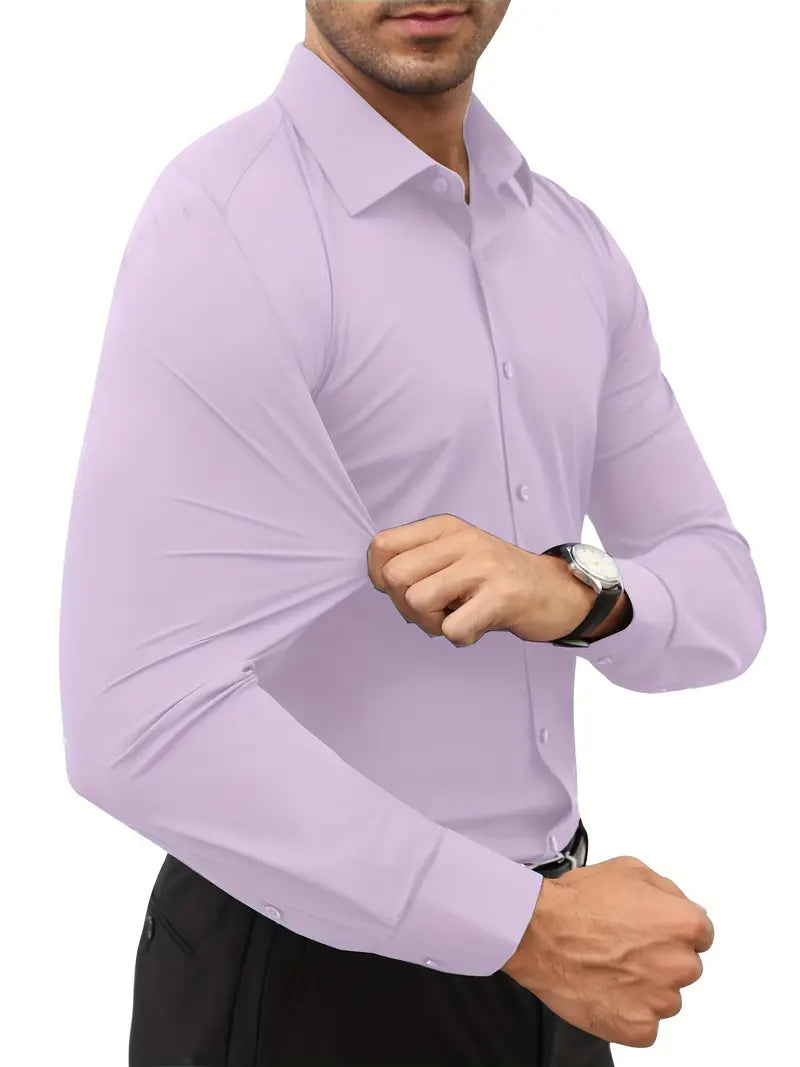 Schwarzes Herrenhemd Elegant Slim Langarm – Alviro