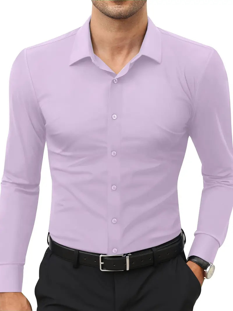 Schwarzes Herrenhemd Elegant Slim Langarm – Alviro