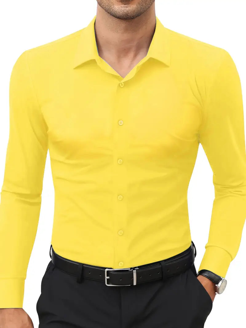 Schwarzes Herrenhemd Elegant Slim Langarm – Alviro