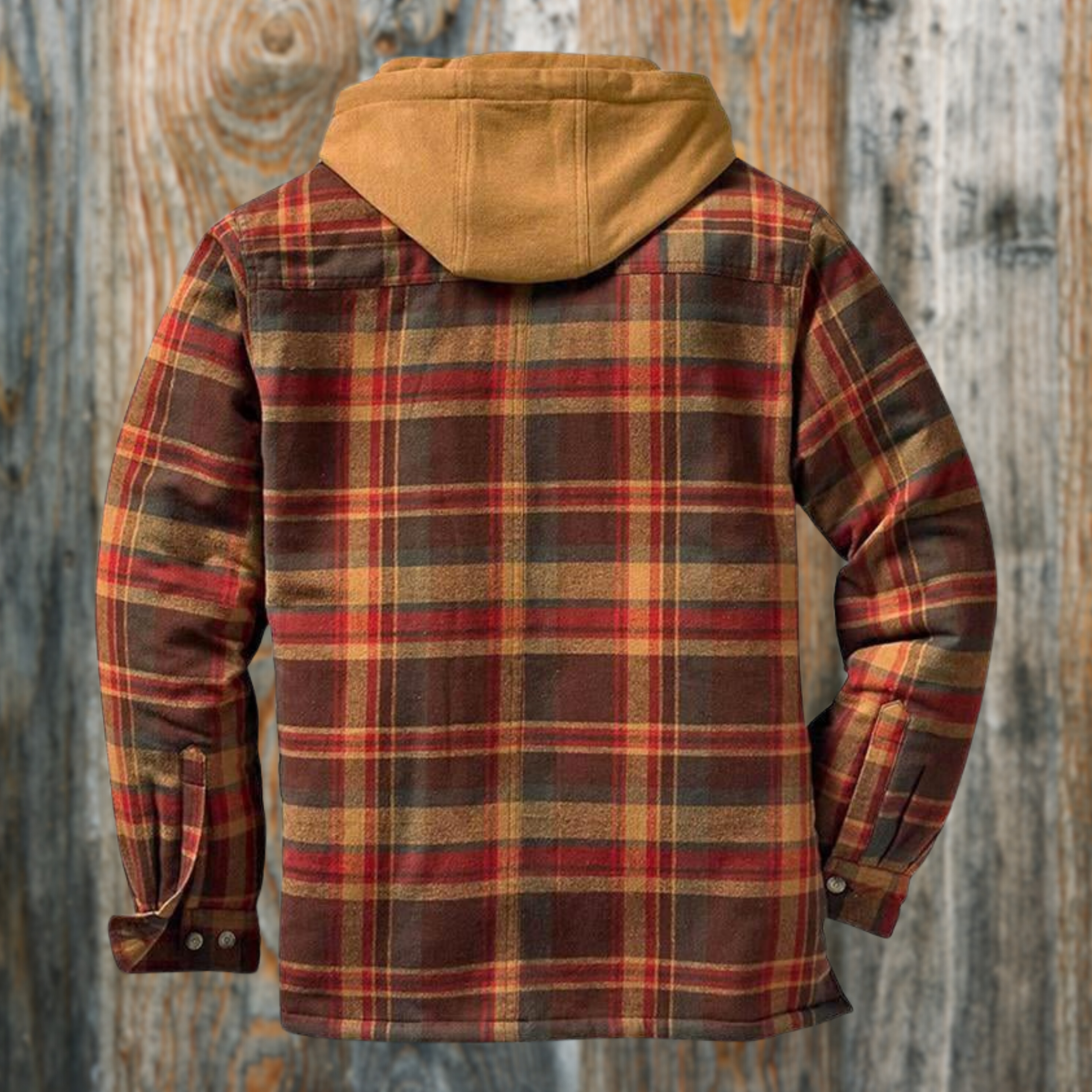 Gesteppte karierte Flanelljacke mit Kapuze