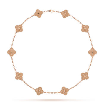 BLUMENKLEE-HALSKETTE MIT 10 MOTIVEN - ROSÉGOLD