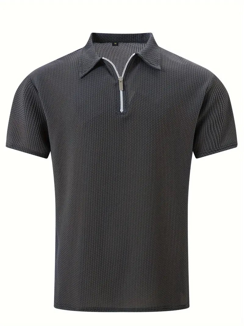 Herren Polo Shirt Sommer Waffelstrick Atmungsaktiv – Lureno