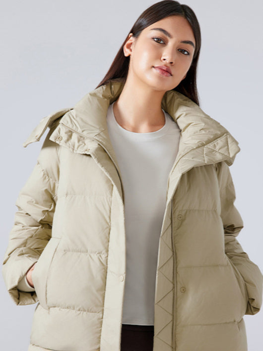 Isolierte Pufferjacke mit Kapuze für Damen