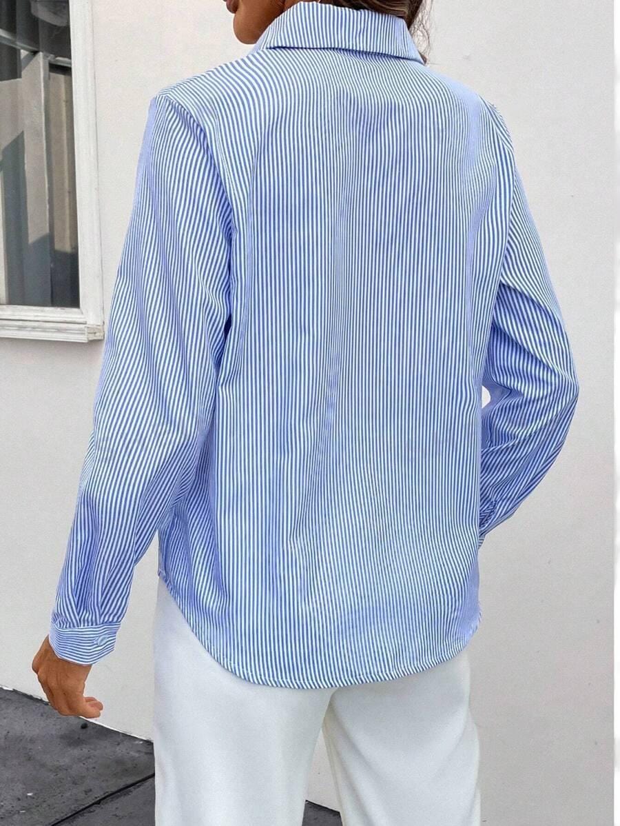 Damen-Bluse mit Streifen & taillierter Passform – Larissa