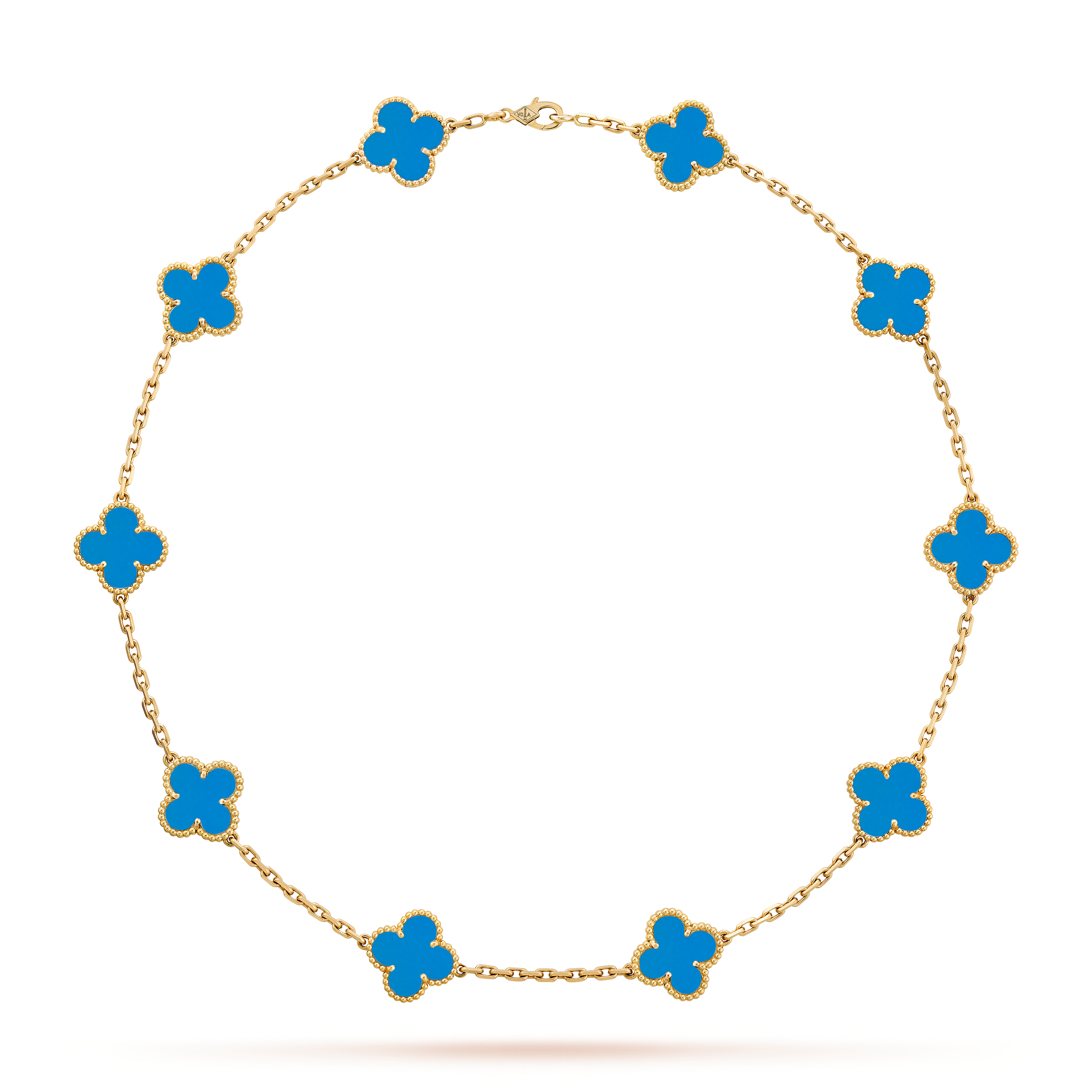 ÜPPIGE KLEE-HALSKETTE 10 MOTIVE - BLAU