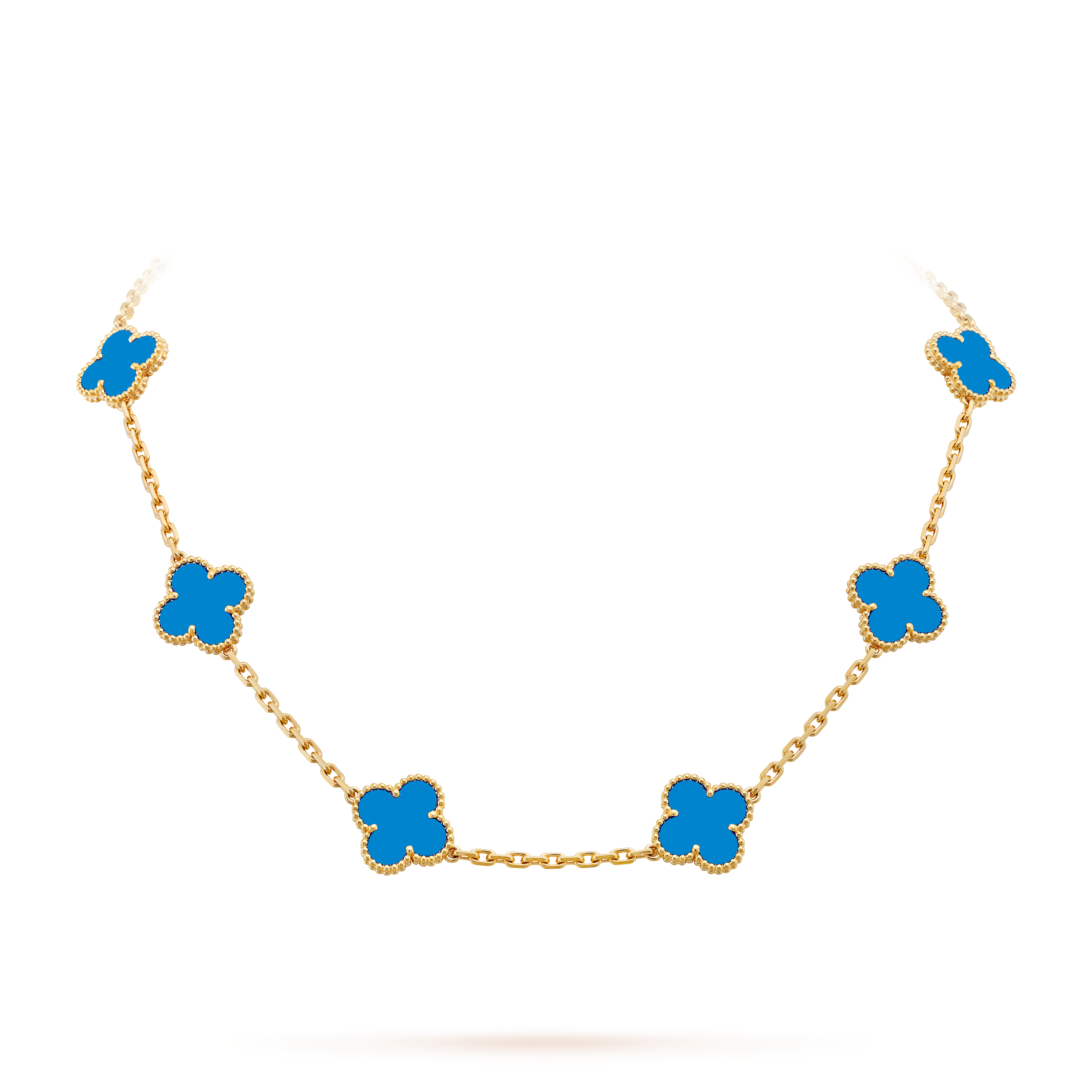 ÜPPIGE KLEE-HALSKETTE 10 MOTIVE - BLAU