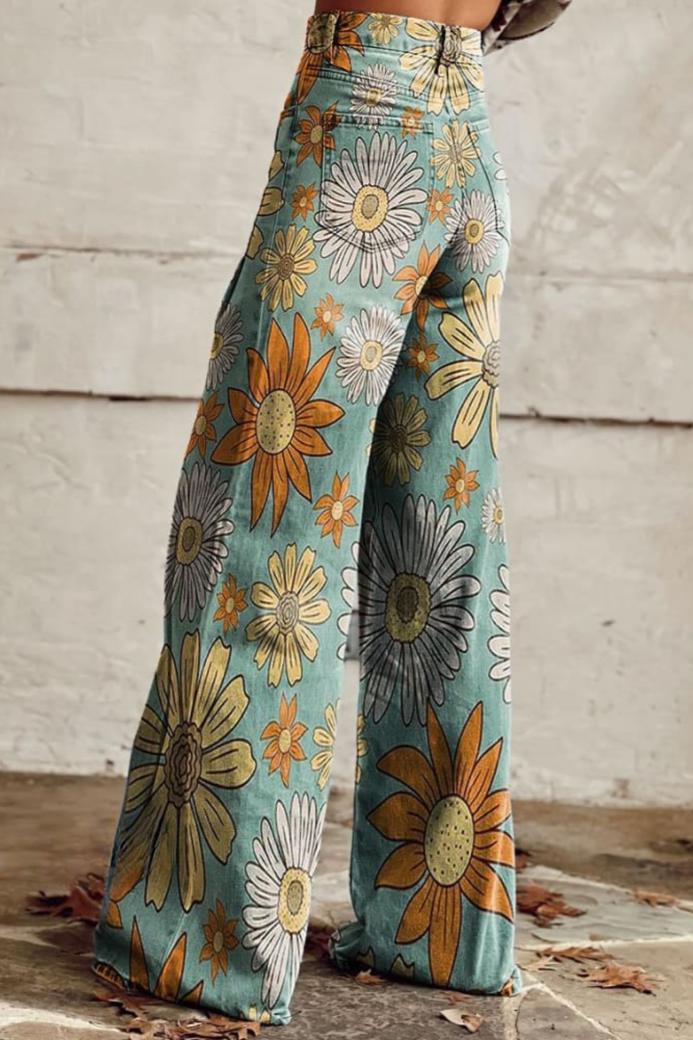 Juliette - Daisy Floral Print Hose mit weitem Bein