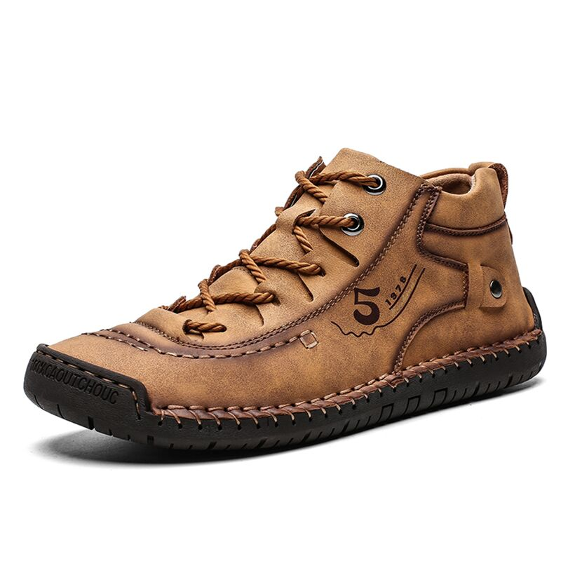 Luca - Schwarze Vintage-Lederschuhe