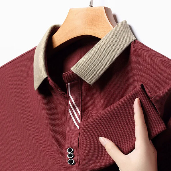 Herren Poloshirt aus Waffelstrick für Freizeit und Büro – Marco