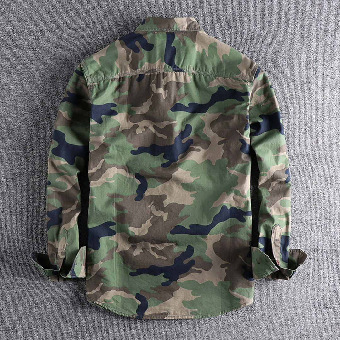 Robustes Herren Langarmhemd Camouflage