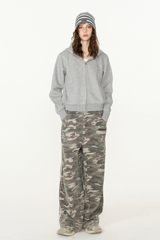 Lässiger Kapuzenpullover mit Reißverschluss für Damen