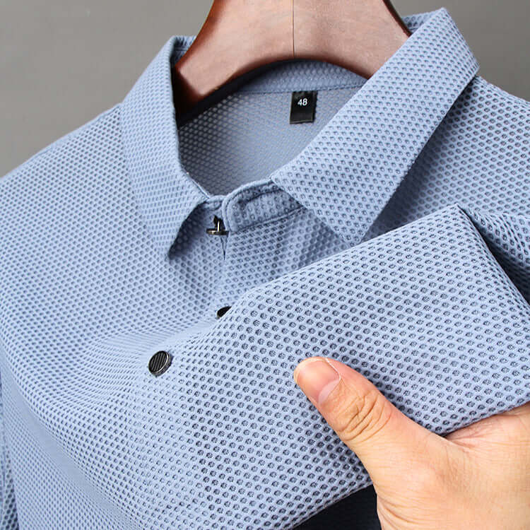 Herren Poloshirt, Eisseide, Modern Fit