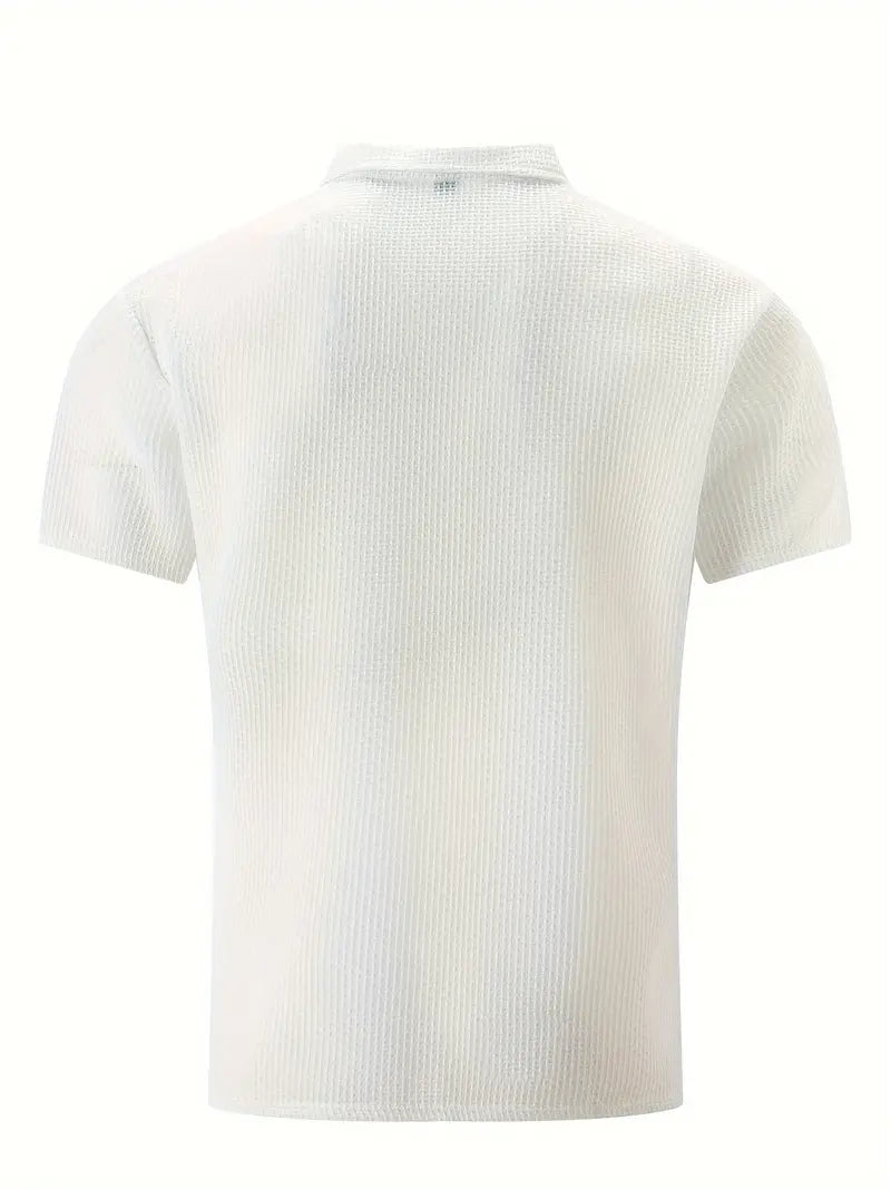 Herren Polo Shirt Sommer Waffelstrick Atmungsaktiv – Lureno