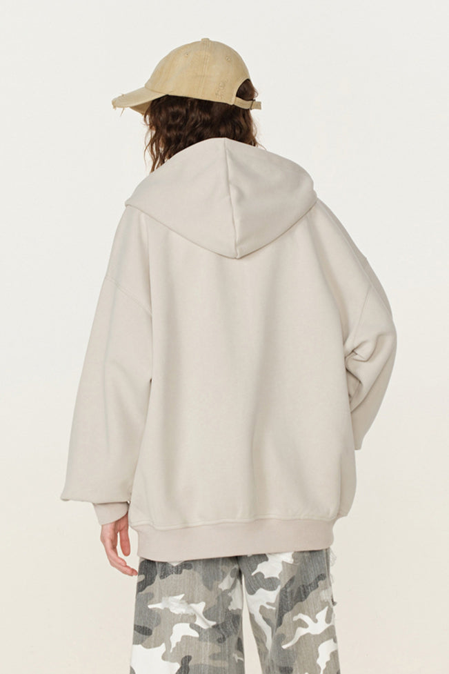 Lässiges Sweatshirt mit Kapuze und Reißverschluss
